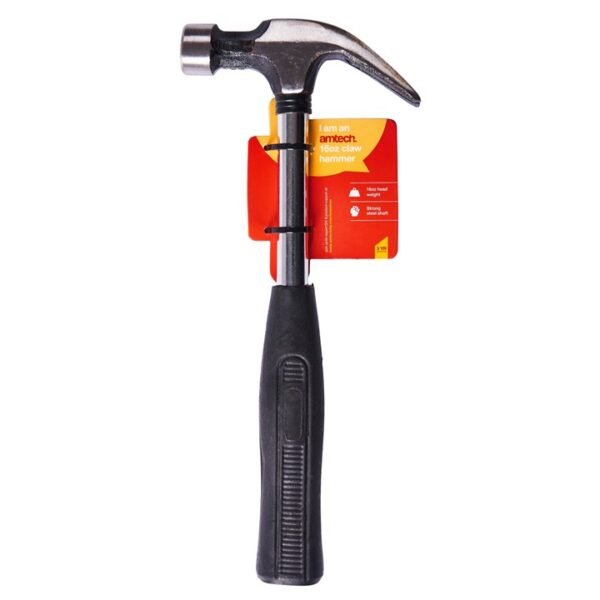Amtech 16oz (450g) Claw hammer with steel shaft - Image 2
