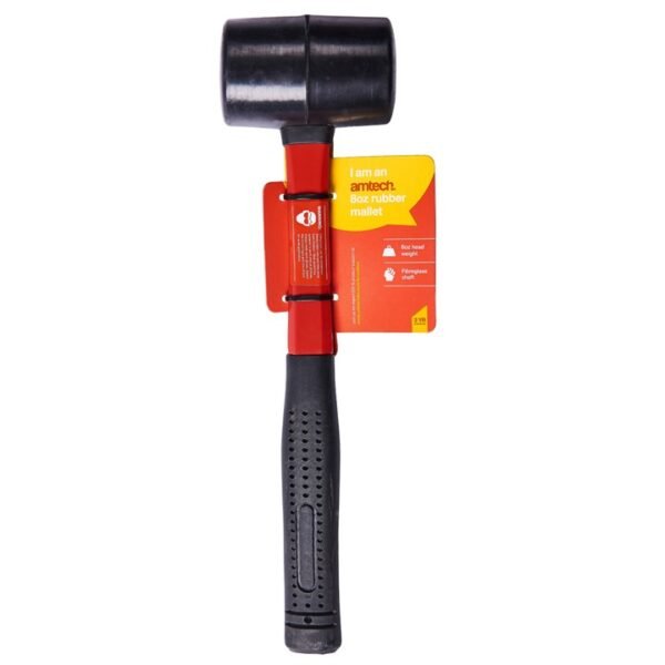 Amtech 8oz (225g) Black rubber mallet with fibreglass shaft - Image 2