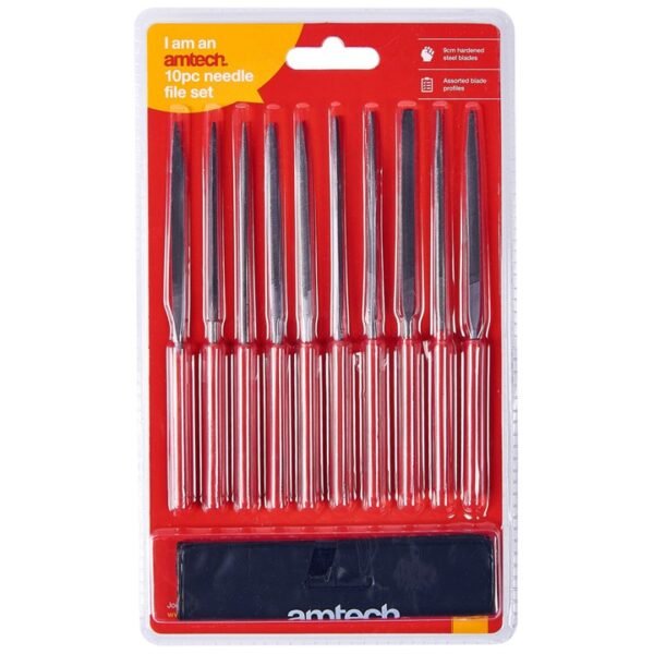 Amtech 10 Piece 140mm (5.5")steel needle file set - Image 2