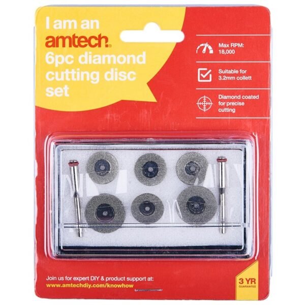 Amtech 6 Piece diamond cutting disc set - Image 3