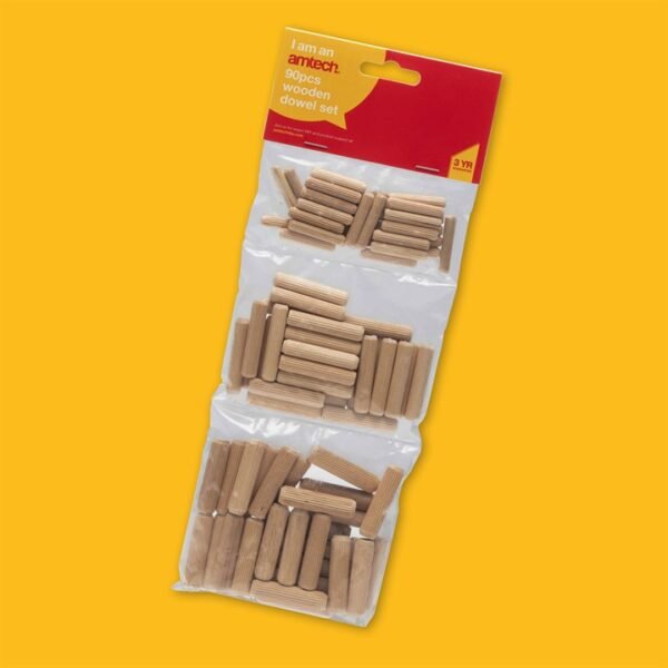 Amtech 90pcs wooden dowel set - Image 3