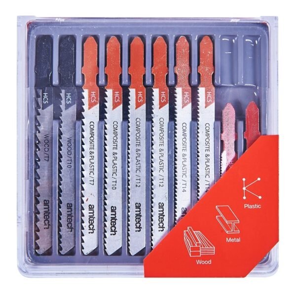 Amtech 10 Piece mixed jigsaw blades with T-slot fitting - Image 3