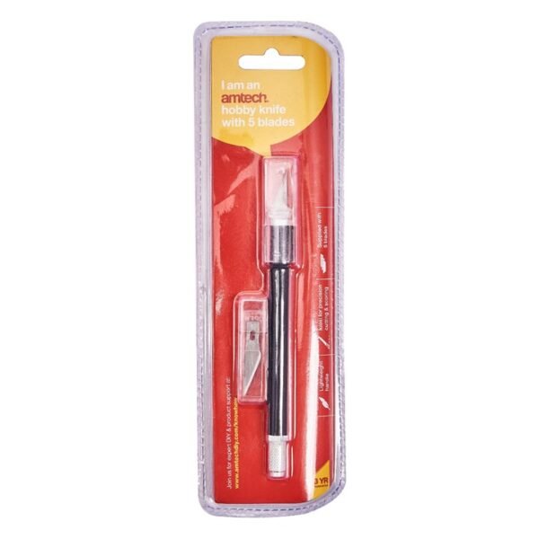 Amtech Hobby knife with 5 spare blades - Image 2