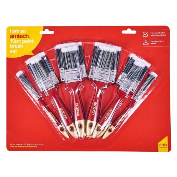 Amtech 10 Piece paint brush set - Image 2