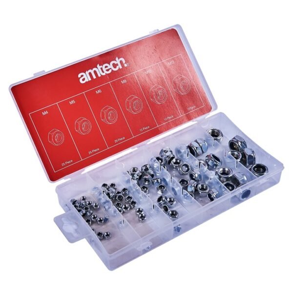 Amtech 100 Piece assorted locking nut set