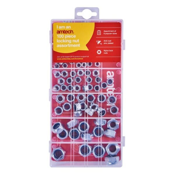 Amtech 100 Piece assorted locking nut set - Image 2