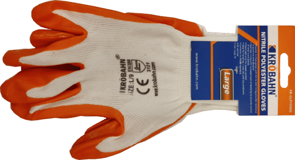 NITRILE POLYESTER GLOVES Large