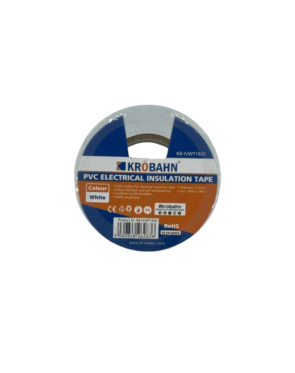 PVC ELECTRICAL INSULATION TAPE 10 PACK - WHITE - Image 2