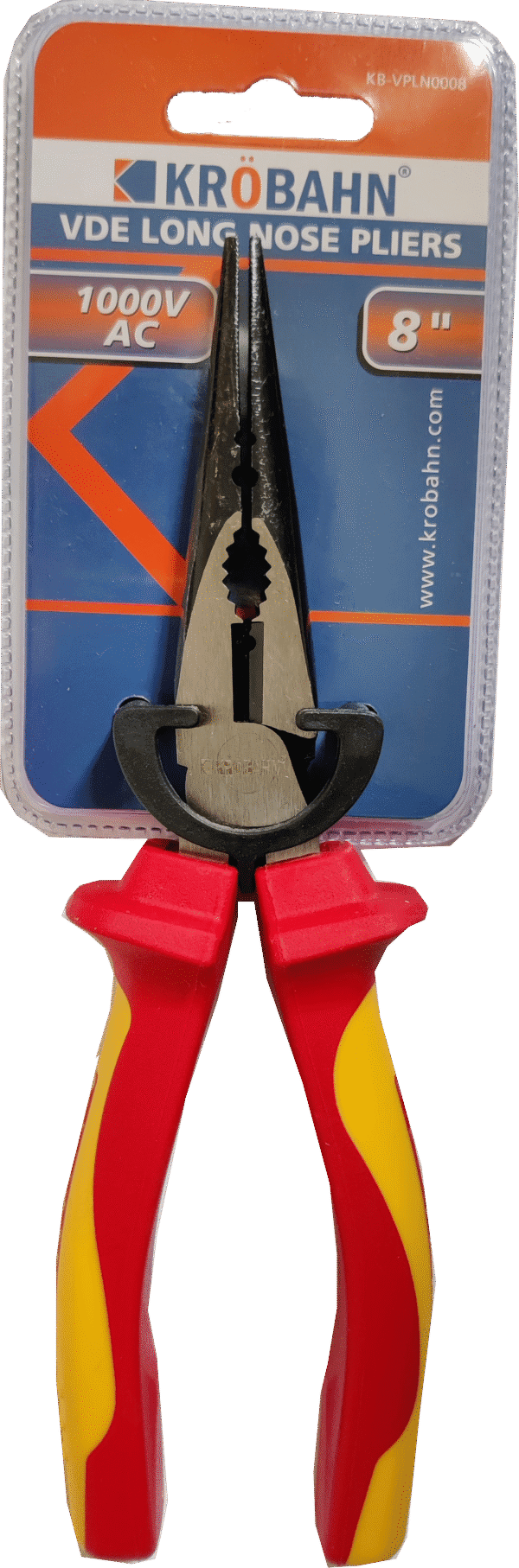 VDE LONG NOSE PLIERS 8"