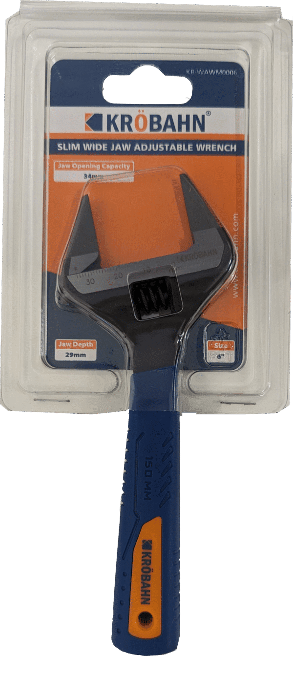 SLIM WIDE JAW ADJUSTABLE WRENCH 6"