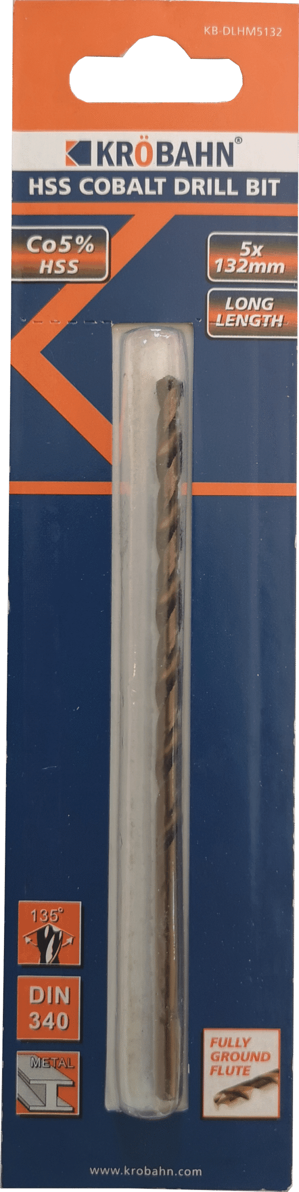 HSS COBALT DRILL BIT 5 x 132mm