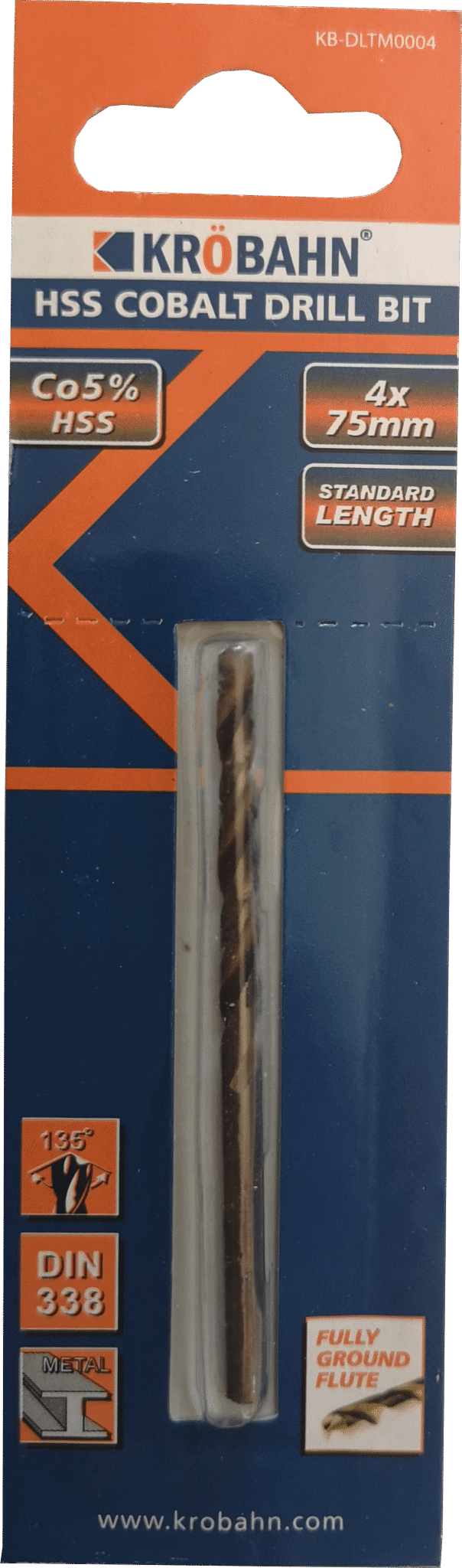HSS COBALT DRILL BIT 4 x 75mm
