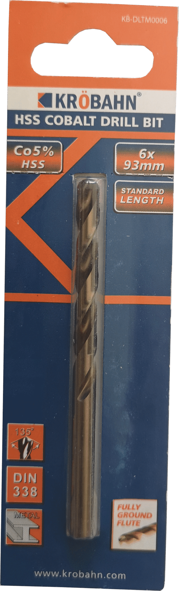 HSS COBALT DRILL BIT 6 x 93mm