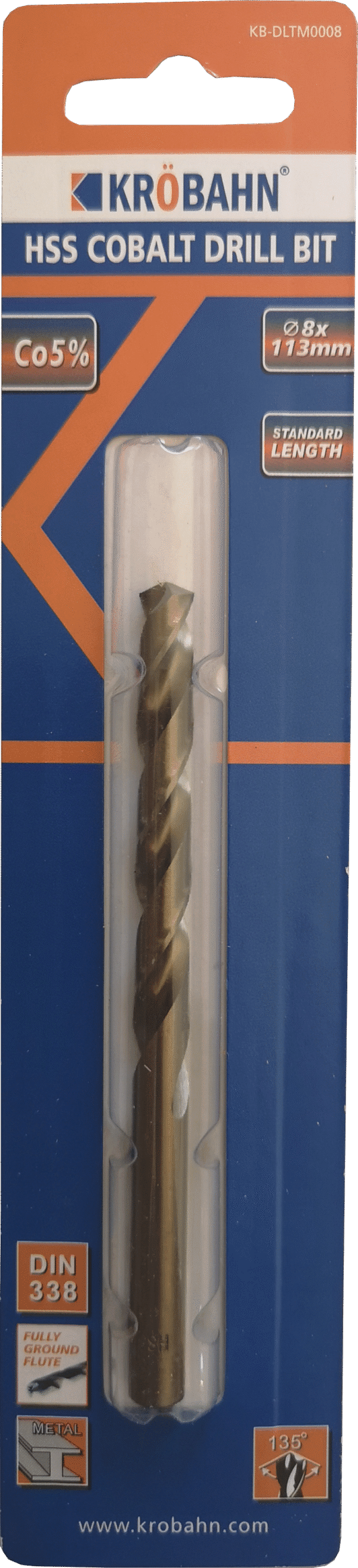 HSS COBALT DRILL BIT 8 x 115mm