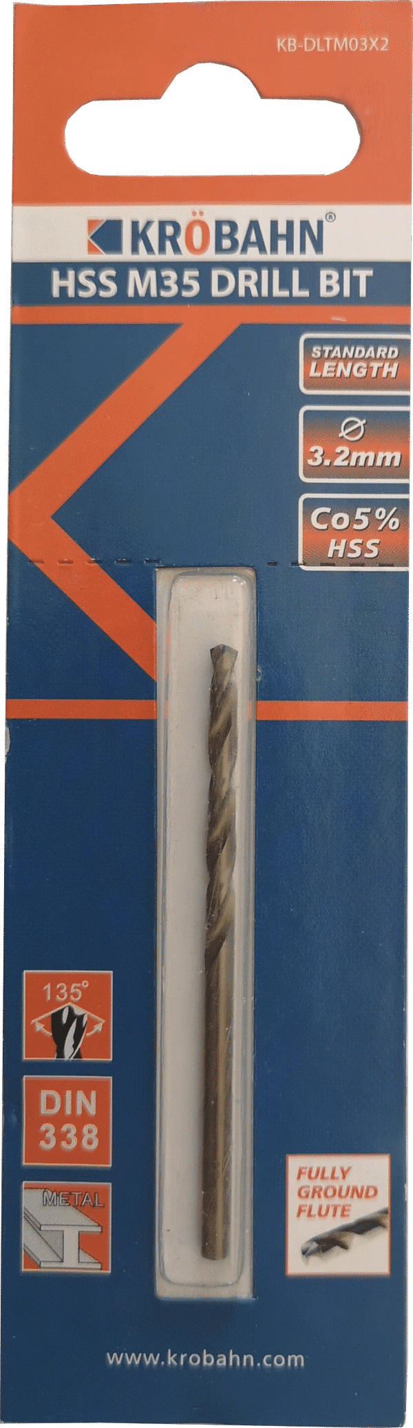 HSS COBALT DRILL BIT 3.2 x 65mm