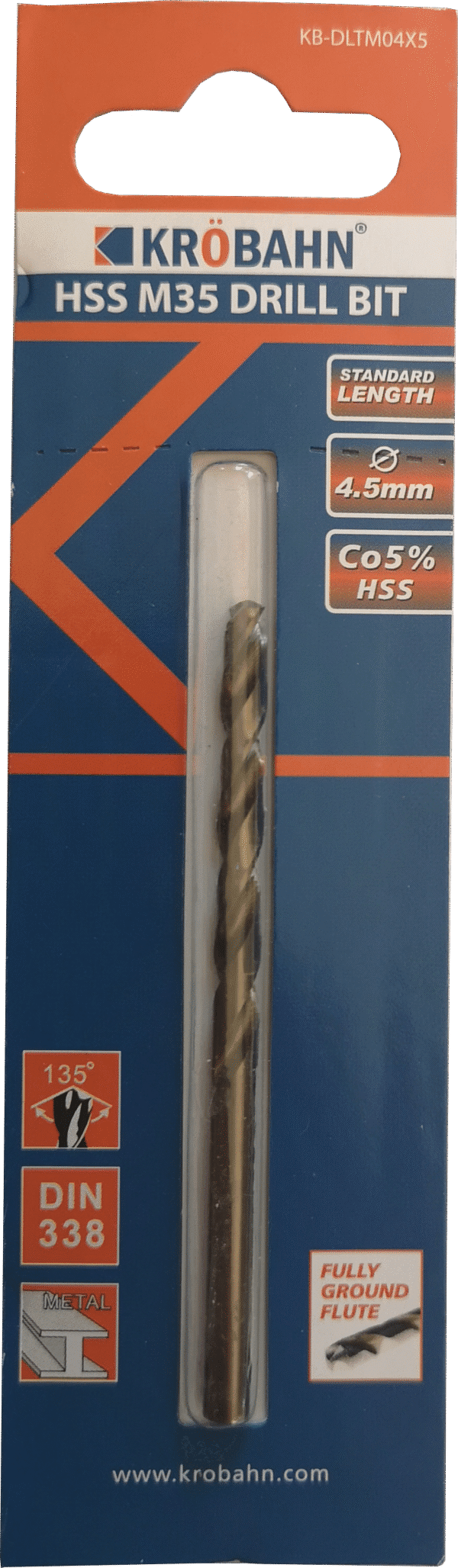 HSS COBALT DRILL BIT 4.5 x 80mm